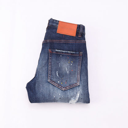 Slim-Fit Distressed Denim Jeans - men's clothing, detail view 5 | LUXIUM MARKET