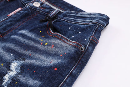 Slim-Fit Distressed Denim Jeans - men's clothing, detail view 2 | LUXIUM MARKET