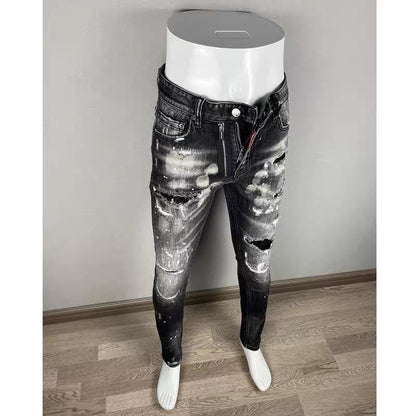 Slim-Fit Distressed Denim Jeans - men's clothing | LUXIUM MARKET