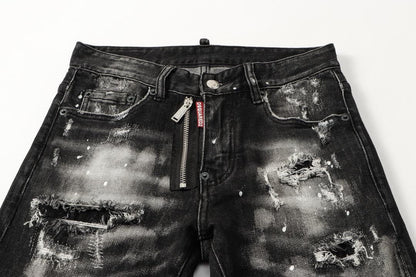 Slim-Fit Distressed Denim Jeans - men's clothing, detail view 8 | LUXIUM MARKET