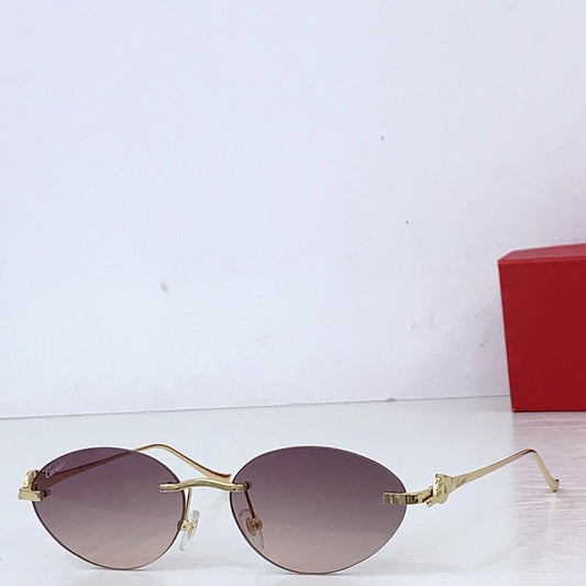 Luxury Oval Rimless Sunglasses