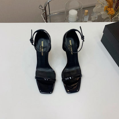 Sculpted Heel Ankle Strap Sandals - women's shoes, detail view 6 | LUXIUM MARKET