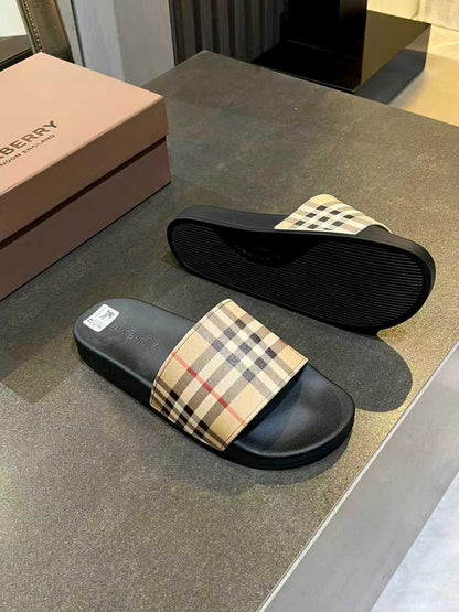Classic Check Comfort Slides - women's shoes, detail view 8 | LUXIUM MARKET