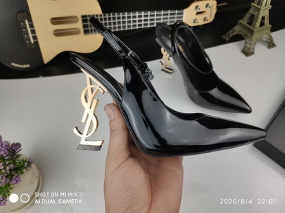 Sculpted Heel Ankle Strap Sandals - women's shoes, detail view 2 | LUXIUM MARKET