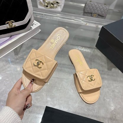 Quilted Slip-On Flat Sandals - women's shoes, detail view 7 | LUXIUM MARKET