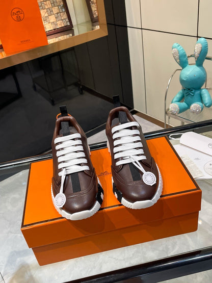 H Striped Leather Sneakers - men's shoes, detail view 6 | LUXIUM MARKET