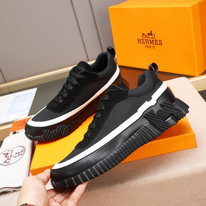 H Striped Leather Sneakers - men's shoes | LUXIUM MARKET