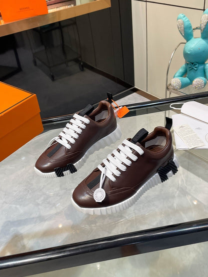 H Striped Leather Sneakers - men's shoes, detail view 3 | LUXIUM MARKET