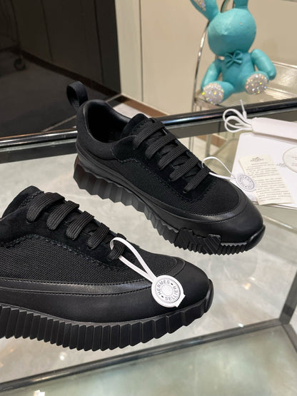 H Striped Leather Sneakers - men's shoes, detail view 4 | LUXIUM MARKET