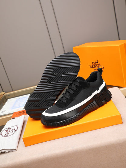 H Striped Leather Sneakers - men's shoes, detail view 3 | LUXIUM MARKET