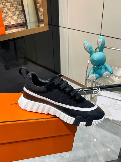 H Striped Leather Sneakers - men's shoes, detail view 5 | LUXIUM MARKET