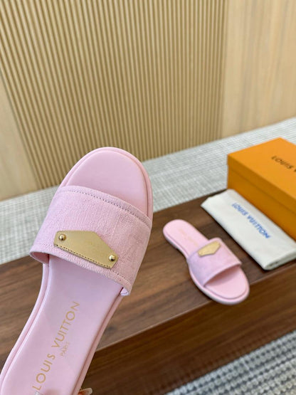 Blush Luxe Comfort Slides - women's shoes, detail view 4 | LUXIUM MARKET