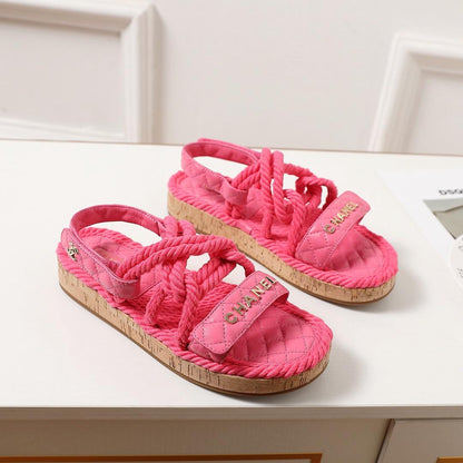 Pink Rope Sandals - women's shoes, detail view 5 | LUXIUM MARKET