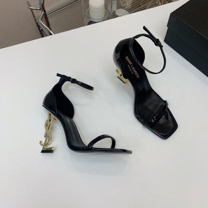 Sculpted Heel Ankle Strap Sandals - women's shoes, detail view 5 | LUXIUM MARKET