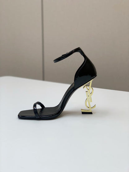 Sculpted Heel Ankle Strap Sandals - women's shoes, detail view 7 | LUXIUM MARKET