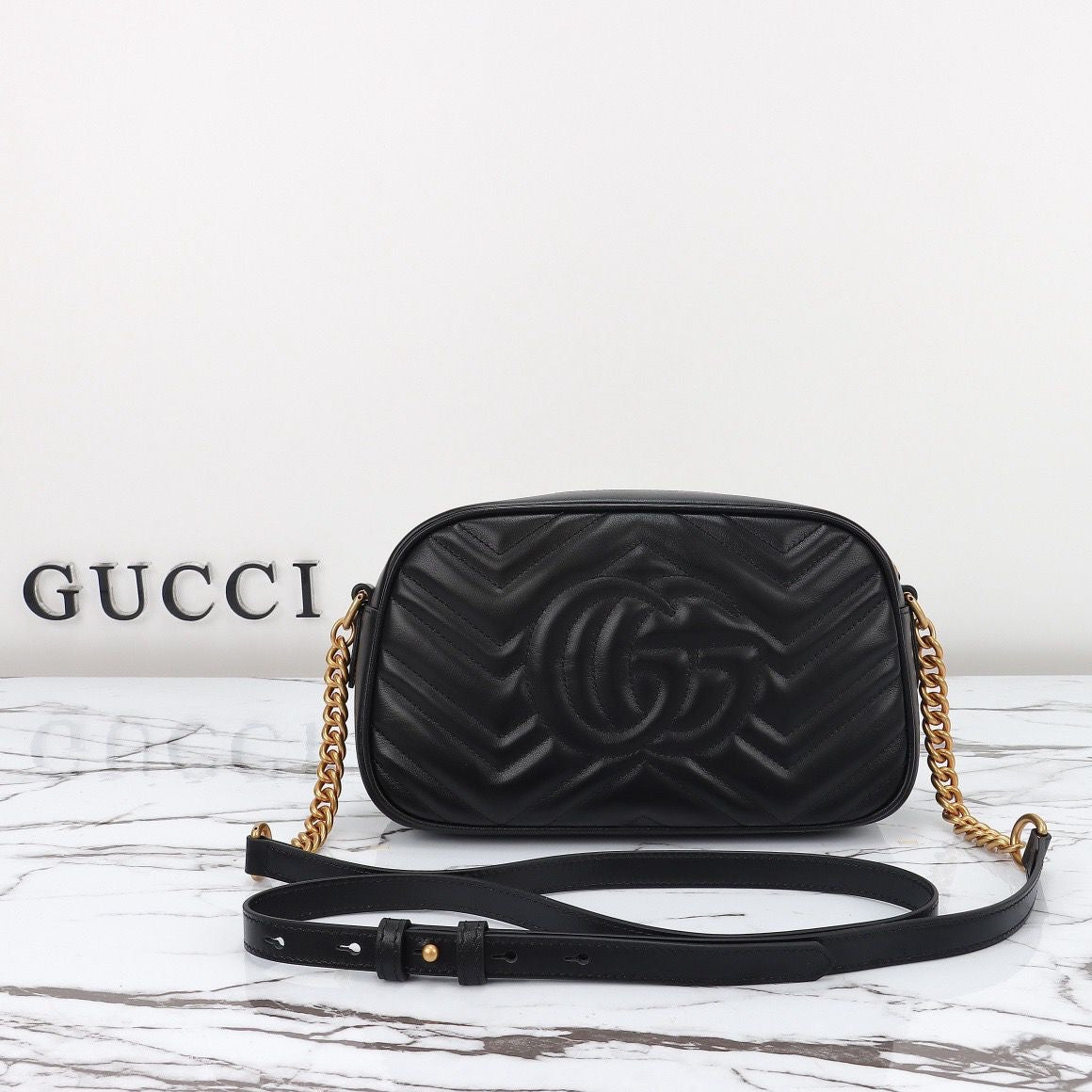 Black Quilted Camera Bag