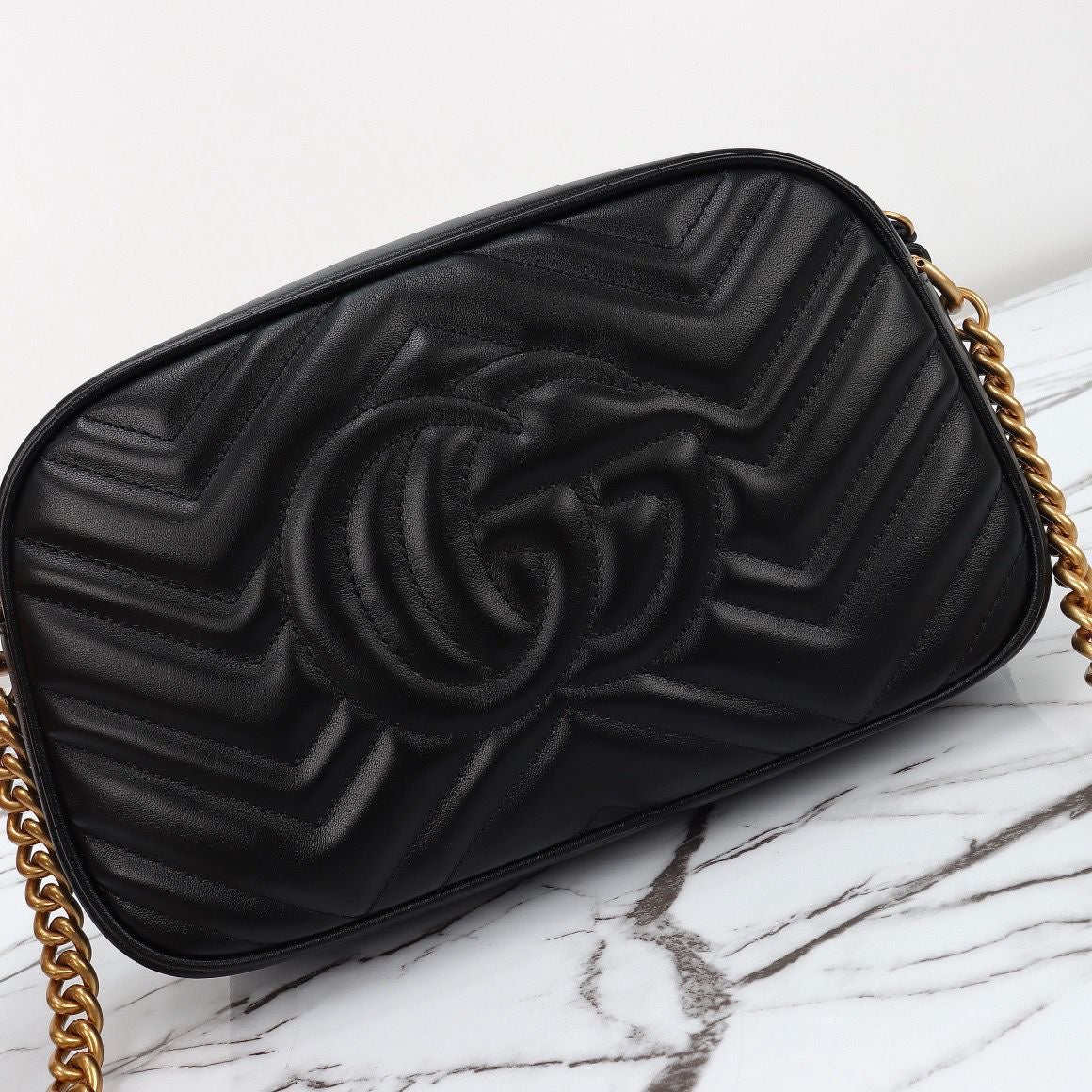 Black Quilted Camera Bag