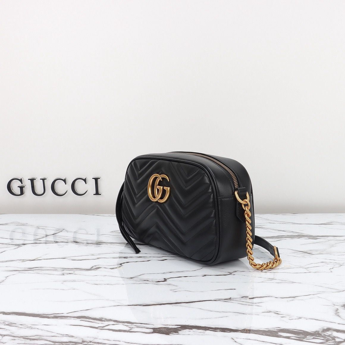 Black Quilted Camera Bag