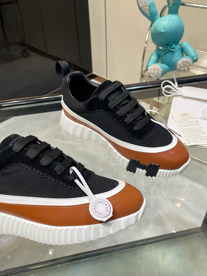 H Striped Leather Sneakers - men's shoes, detail view 3 | LUXIUM MARKET