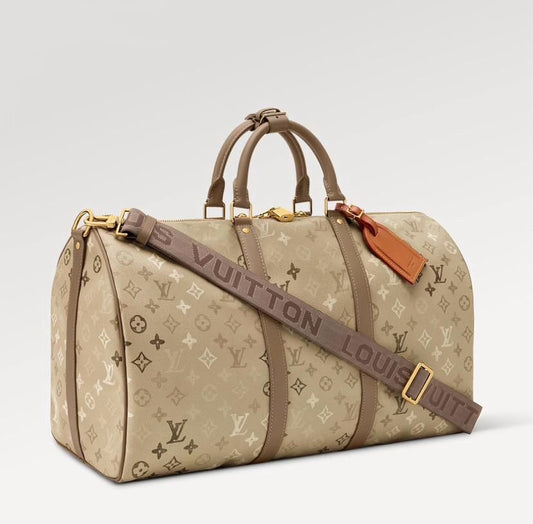 Beige Monogram Travel Bag
