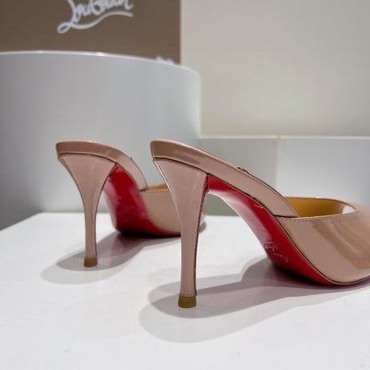 Nude Open-Toe High Heel Mules - women's shoes, detail view 4 | LUXIUM MARKET
