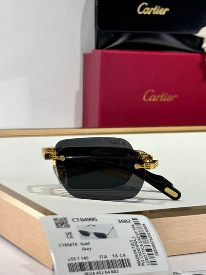 Foldable Rimless Rectangle Sunglasses - men's accessory, detail view 6 | LUXIUM MARKET