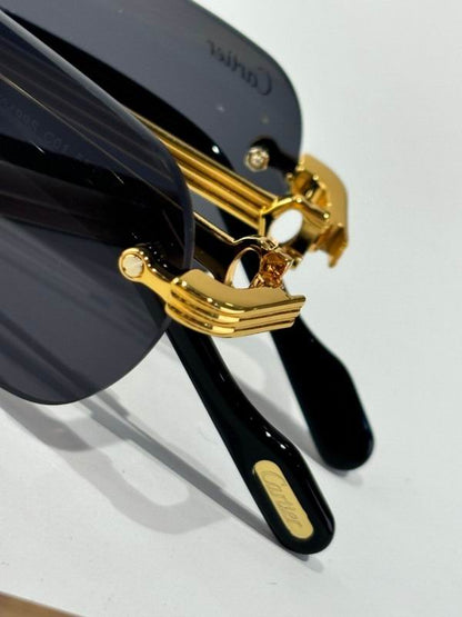 Foldable Rimless Rectangle Sunglasses - men's accessory, detail view 3 | LUXIUM MARKET