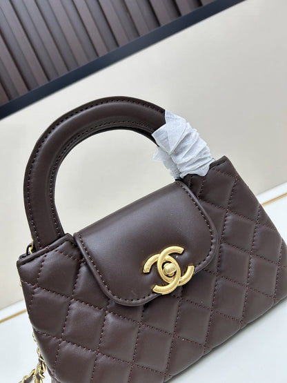 Chocolate Leather Mini Bag - women's bag, detail view 4 | LUXIUM MARKET