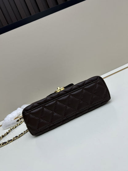 Chocolate Leather Mini Bag - women's bag, detail view 5 | LUXIUM MARKET