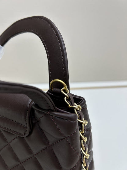 Chocolate Leather Mini Bag - women's bag, detail view 6 | LUXIUM MARKET