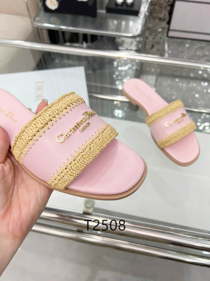 Blush Woven Detail Comfort Slides - women's shoes, detail view 2 | LUXIUM MARKET
