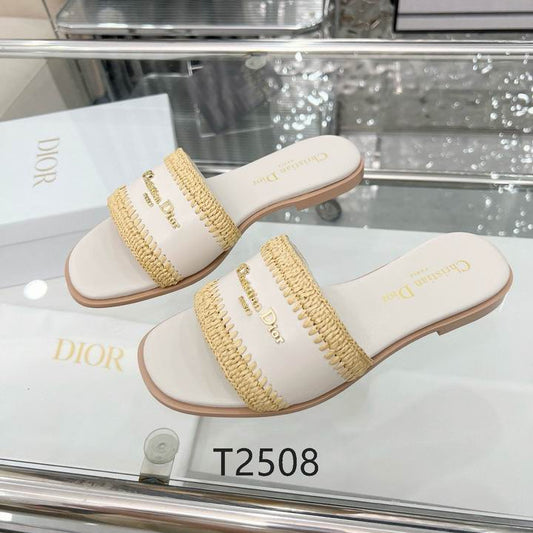 Ivory Woven Detail Comfort Slides