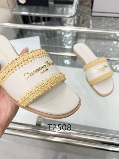 Ivory Woven Detail Comfort Slides - women's shoes, detail view 2 | LUXIUM MARKET