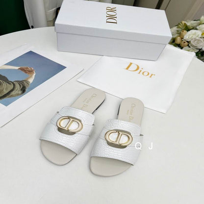 Textured Buckle Luxe Slides - women's shoes, detail view 5 | LUXIUM MARKET