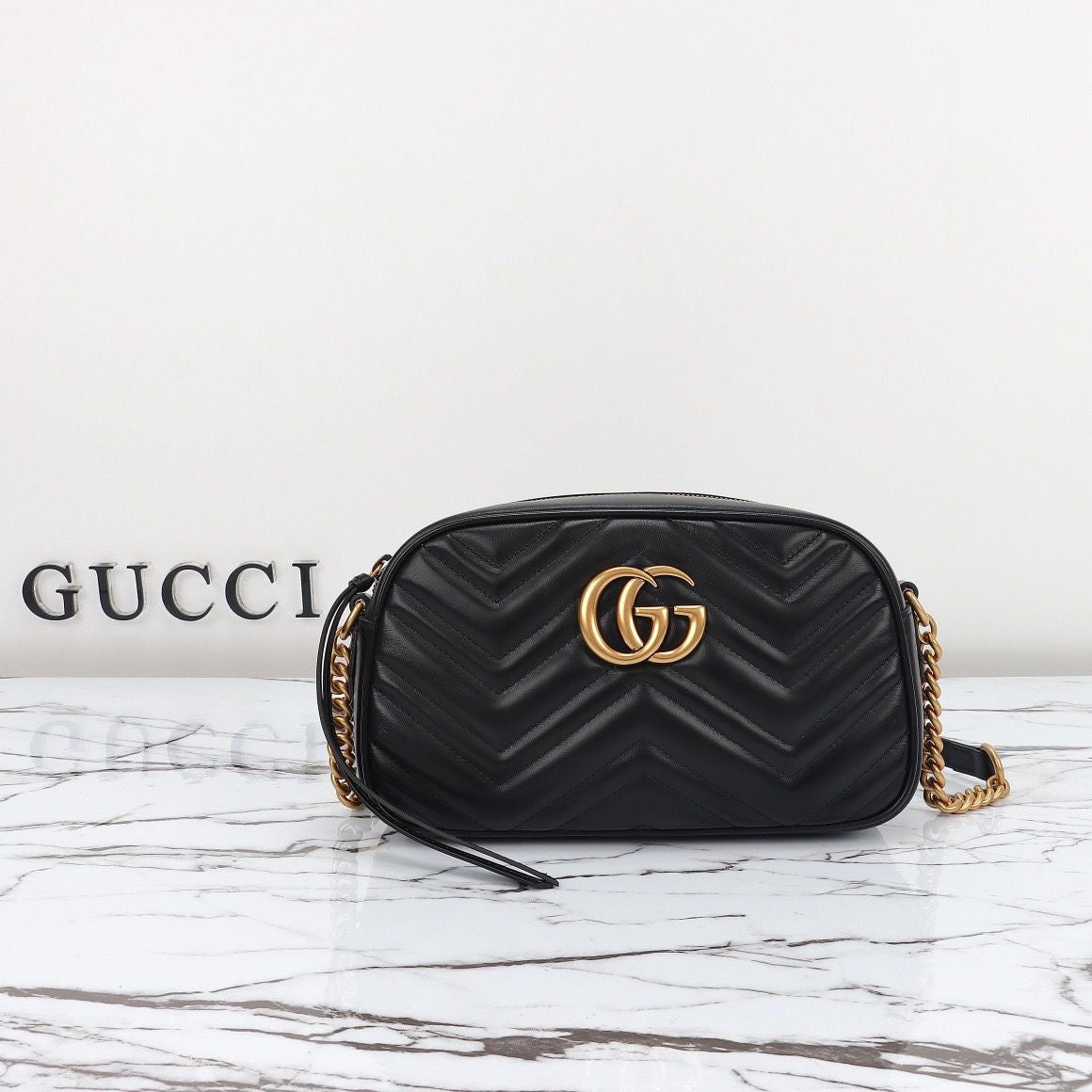 Black Quilted Camera Bag