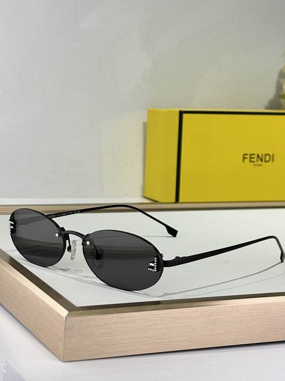 Slim Oval Metal Sunglasses - women's accessory, detail view 14 | LUXIUM MARKET