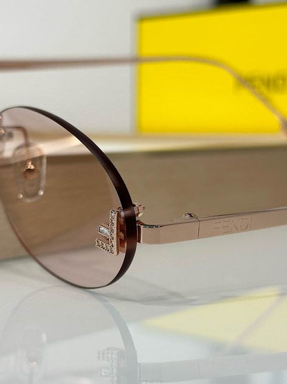 Slim Oval Metal Sunglasses - women's accessory, detail view 15 | LUXIUM MARKET