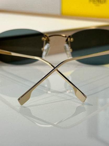 Slim Oval Metal Sunglasses - women's accessory, detail view 11 | LUXIUM MARKET