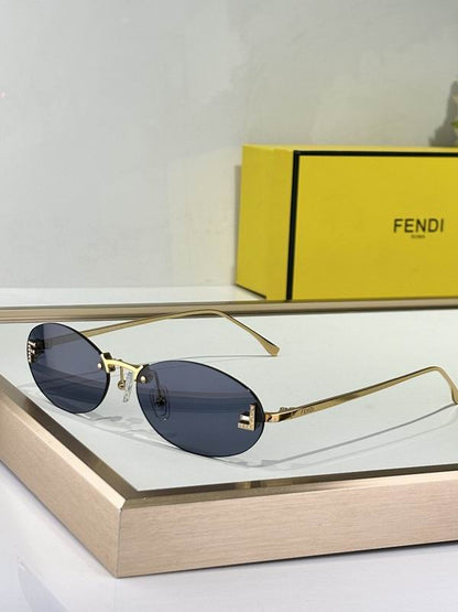 Slim Oval Metal Sunglasses - women's accessory, detail view 8 | LUXIUM MARKET
