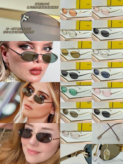 Slim Oval Metal Sunglasses - women's accessory, detail view 16 | LUXIUM MARKET