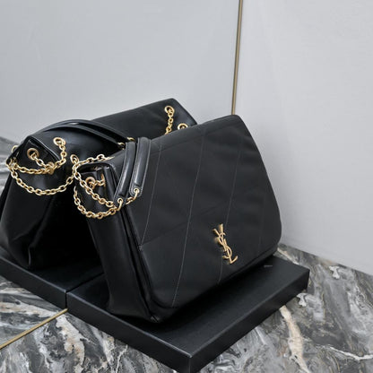 Black Quilted Shoulder Big Bag - women's bag, detail view 2 | LUXIUM MARKET