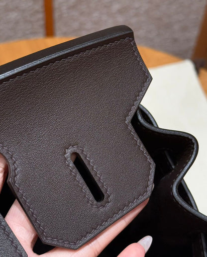 Classic Brown Lock Handbag - women's bag, detail view 3 | LUXIUM MARKET