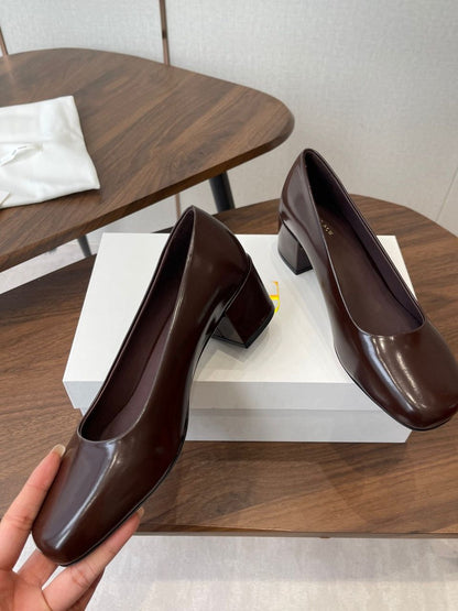 Dark Brown Classic Heels - women's shoes, detail view 5 | LUXIUM MARKET