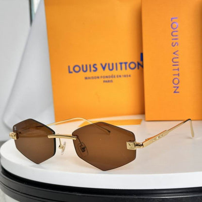 Rimless Geometric Sunglasses - women's accessory, detail view 5 | LUXIUM MARKET