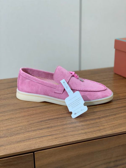 Rose Suede Loafers - women's shoes, detail view 2 | LUXIUM MARKET