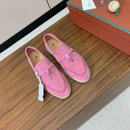 Rose Suede Loafers - women's shoes, detail view 3 | LUXIUM MARKET