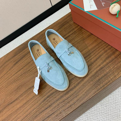 Pale Blue Loafers - shoes, detail view 2 | LUXIUM MARKET