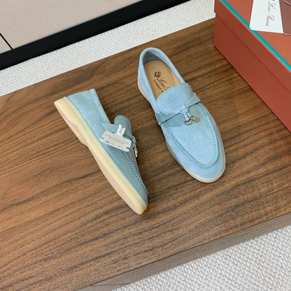 Pale Blue Loafers - shoes, detail view 5 | LUXIUM MARKET