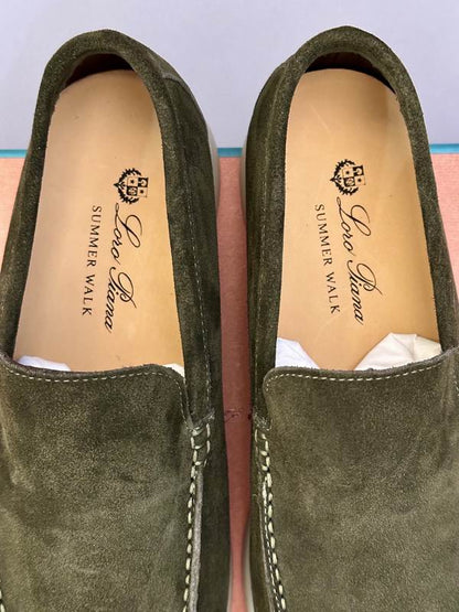 Olive Suede Slip-On Loafers - men's shoes, detail view 7 | LUXIUM MARKET