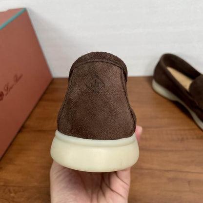 Brown Suede Slip-On Loafers - men's shoes, detail view 5 | LUXIUM MARKET